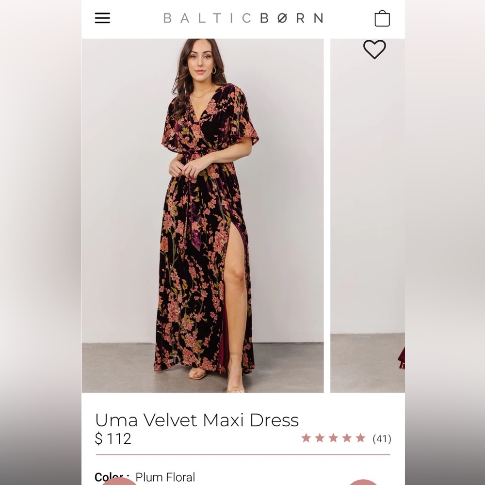 Uma Plum Floral Velvet Maxi Dress